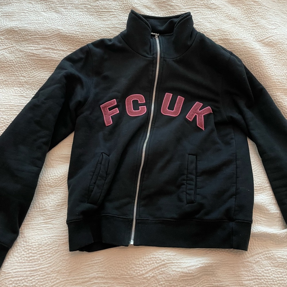 French Connection FCUK Navy Zip Up Sweatshirt